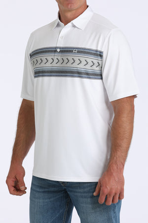 CINCH Men's White S/S ARENAFLEX Polo