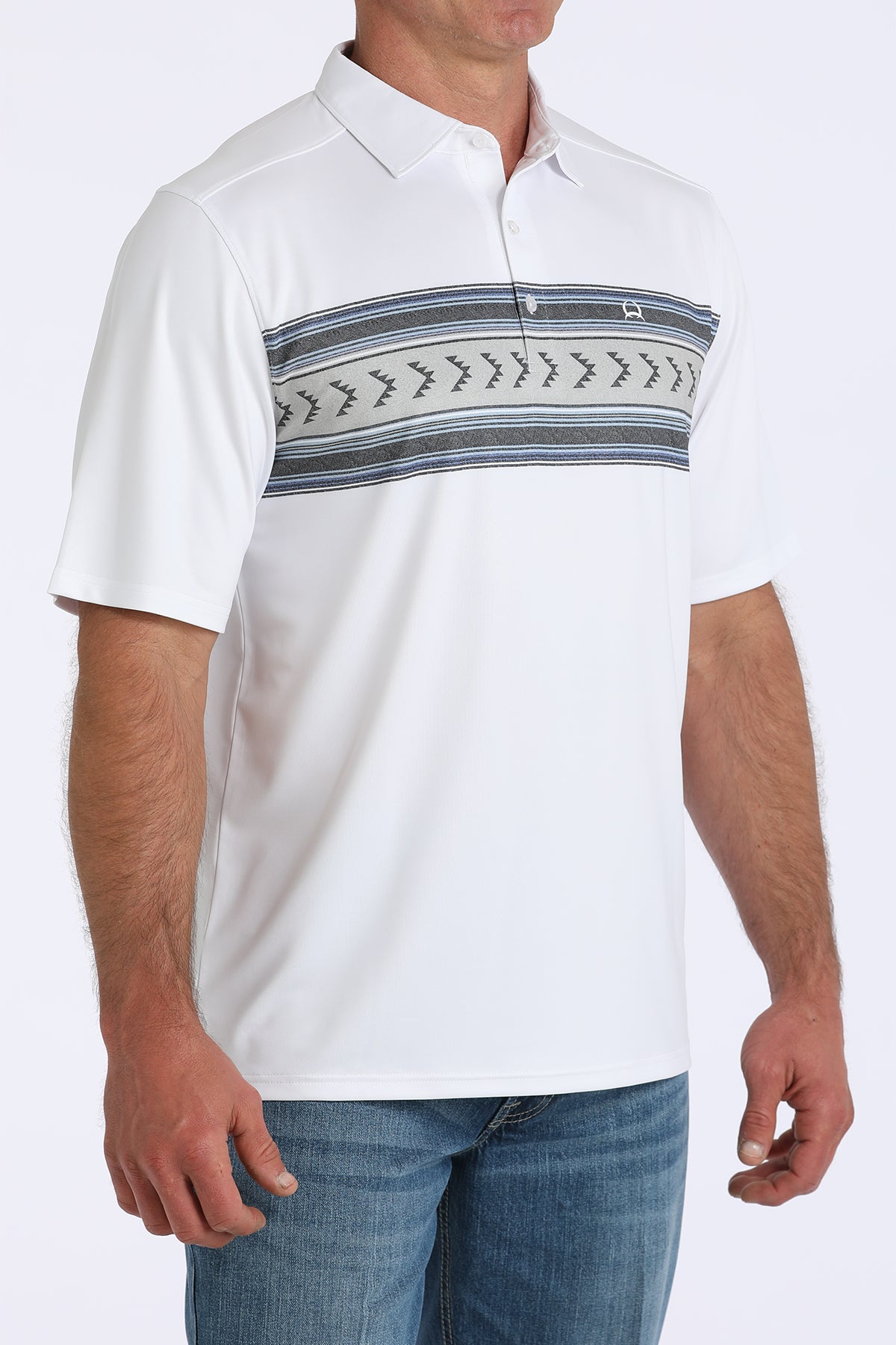CINCH Men's White S/S ARENAFLEX Polo