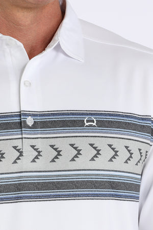 CINCH Men's White S/S ARENAFLEX Polo