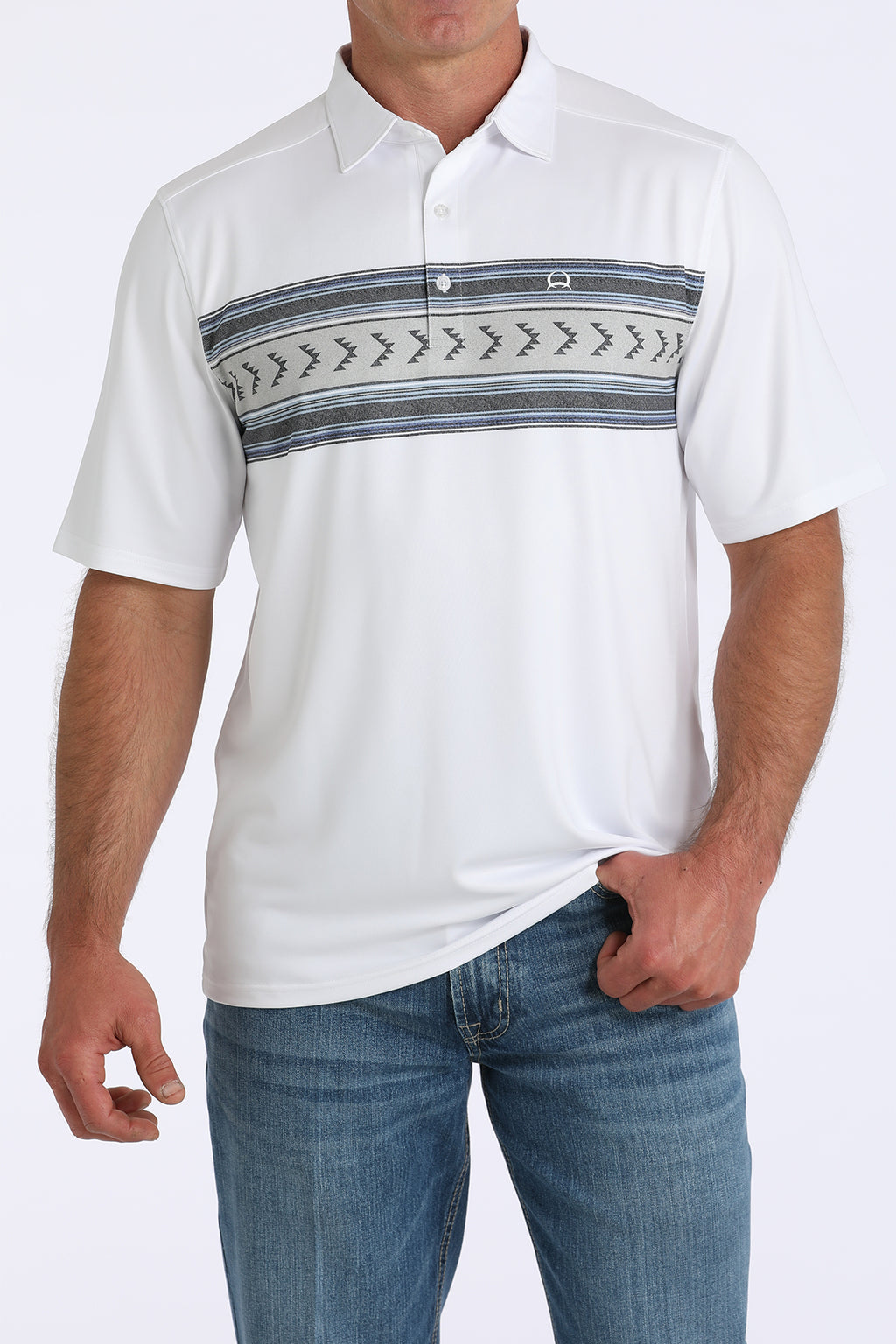 CINCH Men's White S/S ARENAFLEX Polo