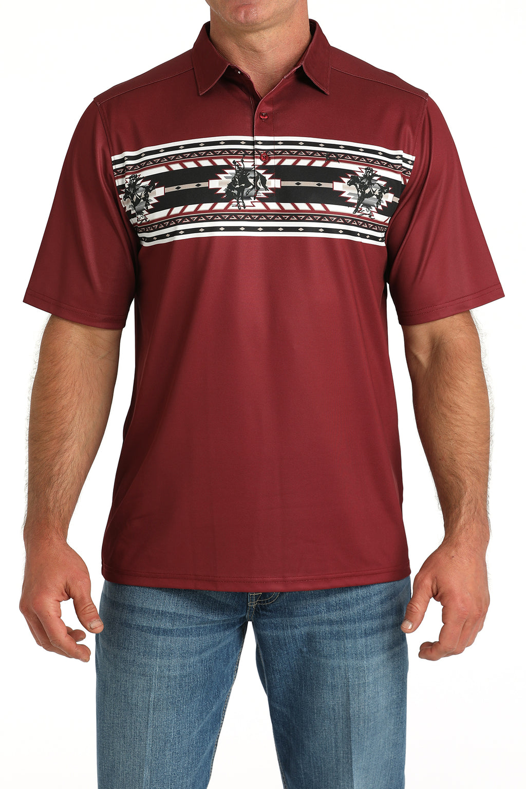 CINCH Men's Burgundy S/S ARENAFLEX Polo