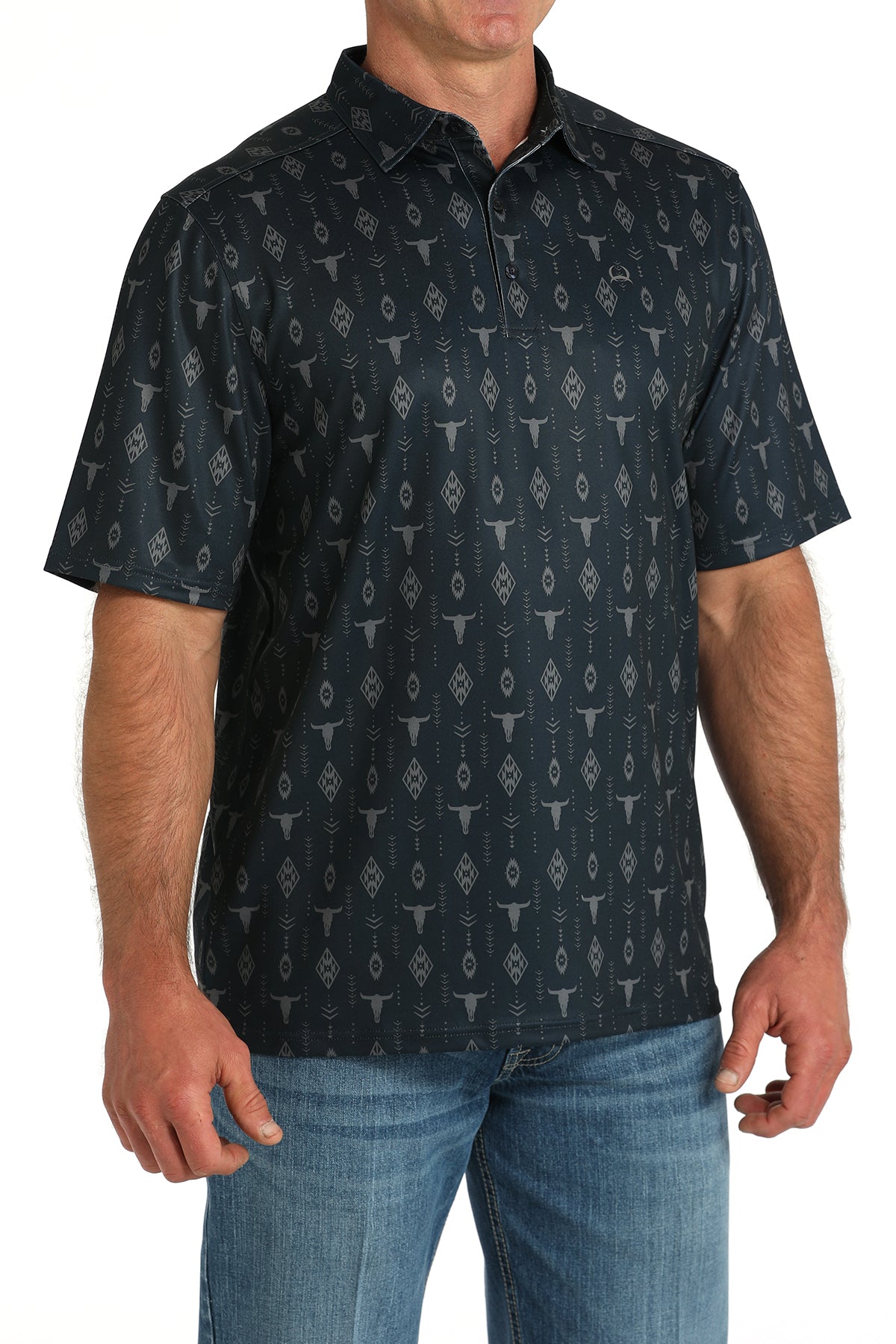 CINCH Men's Steer Head ARENAFLEX Polo