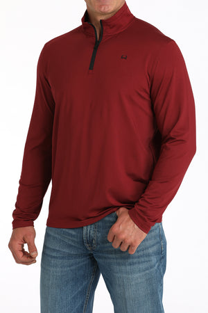 CINCH Men's Burgundy ARENAFLEX 1/4 Zip Pullover