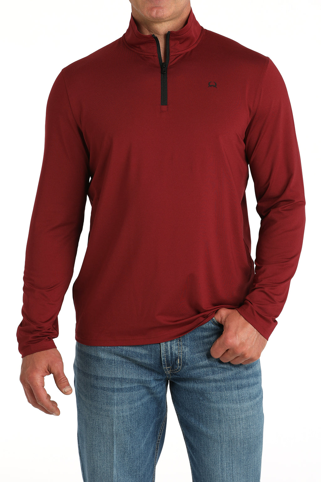 CINCH Men's Burgundy ARENAFLEX 1/4 Zip Pullover