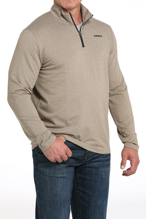 CINCH Men's Khaki 1/4 Zip Pullover
