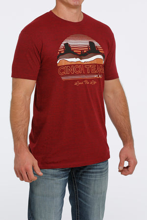 Cinch Men's Red "Lead This Life" Tee