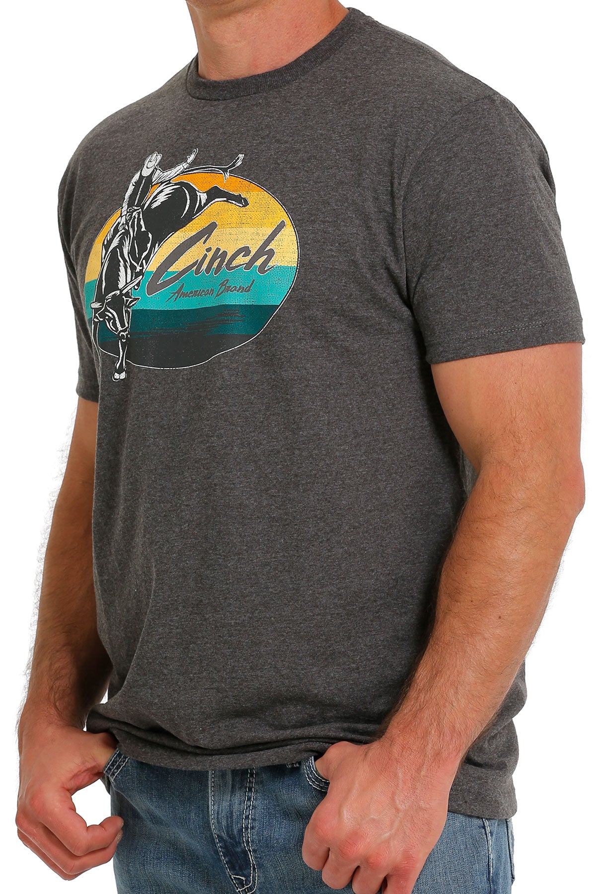 CINCH Men's Dark Grey Short Sleeve Tee