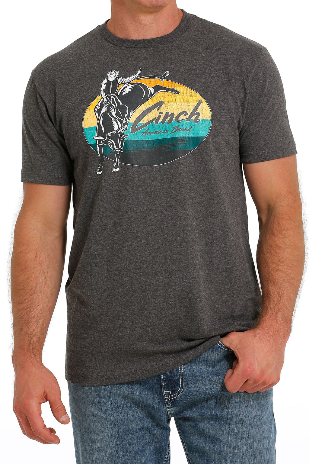 CINCH Men's Dark Grey Short Sleeve Tee