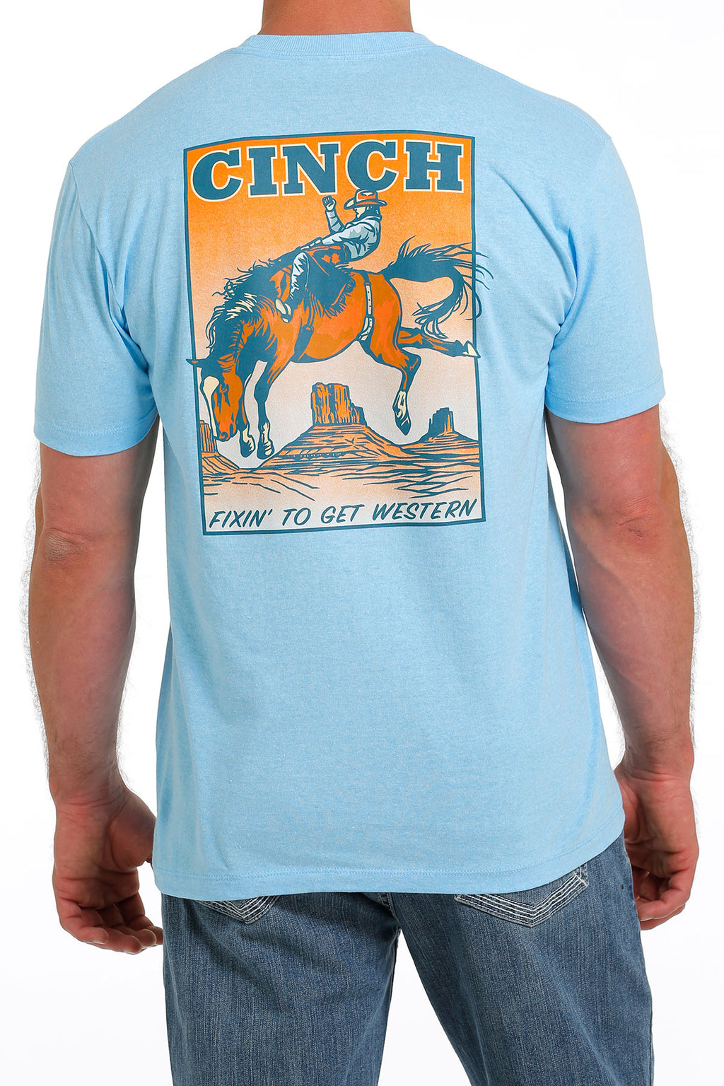 CINCH Men's Heather Light Blue Tee