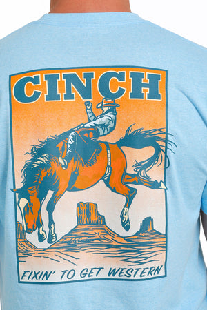 CINCH Men's Heather Light Blue Tee