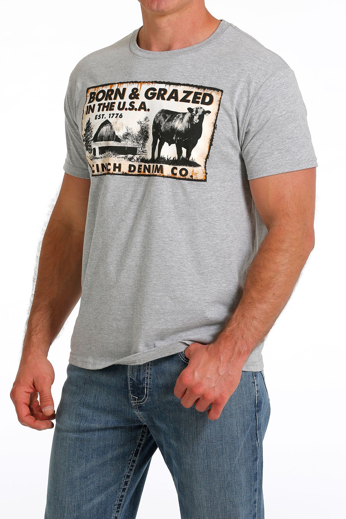 CINCH Men's Grey Short Sleeve Tee