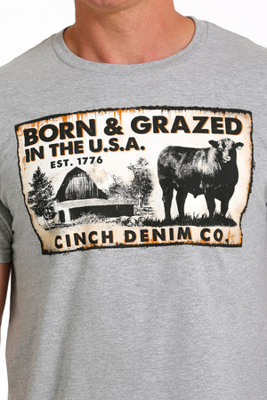 CINCH Men's Grey Short Sleeve Tee