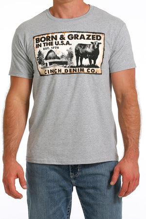 CINCH Men's Grey Short Sleeve Tee