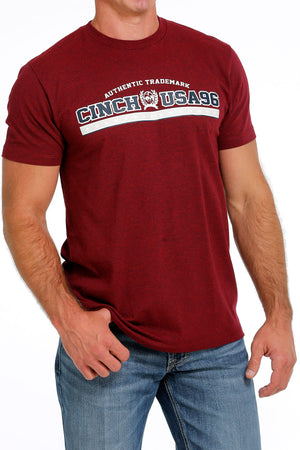 CINCH Men's Red Short Sleeve Tee