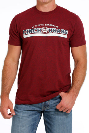 CINCH Men's Red Short Sleeve Tee