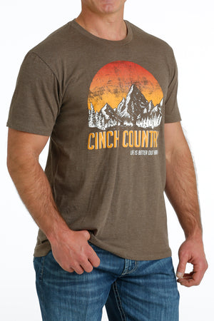 CINCH Men's Brown Short Sleeve Tee