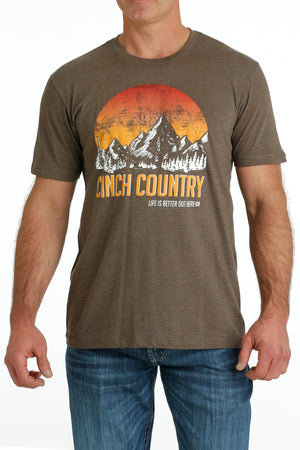 CINCH Men's Brown Short Sleeve Tee