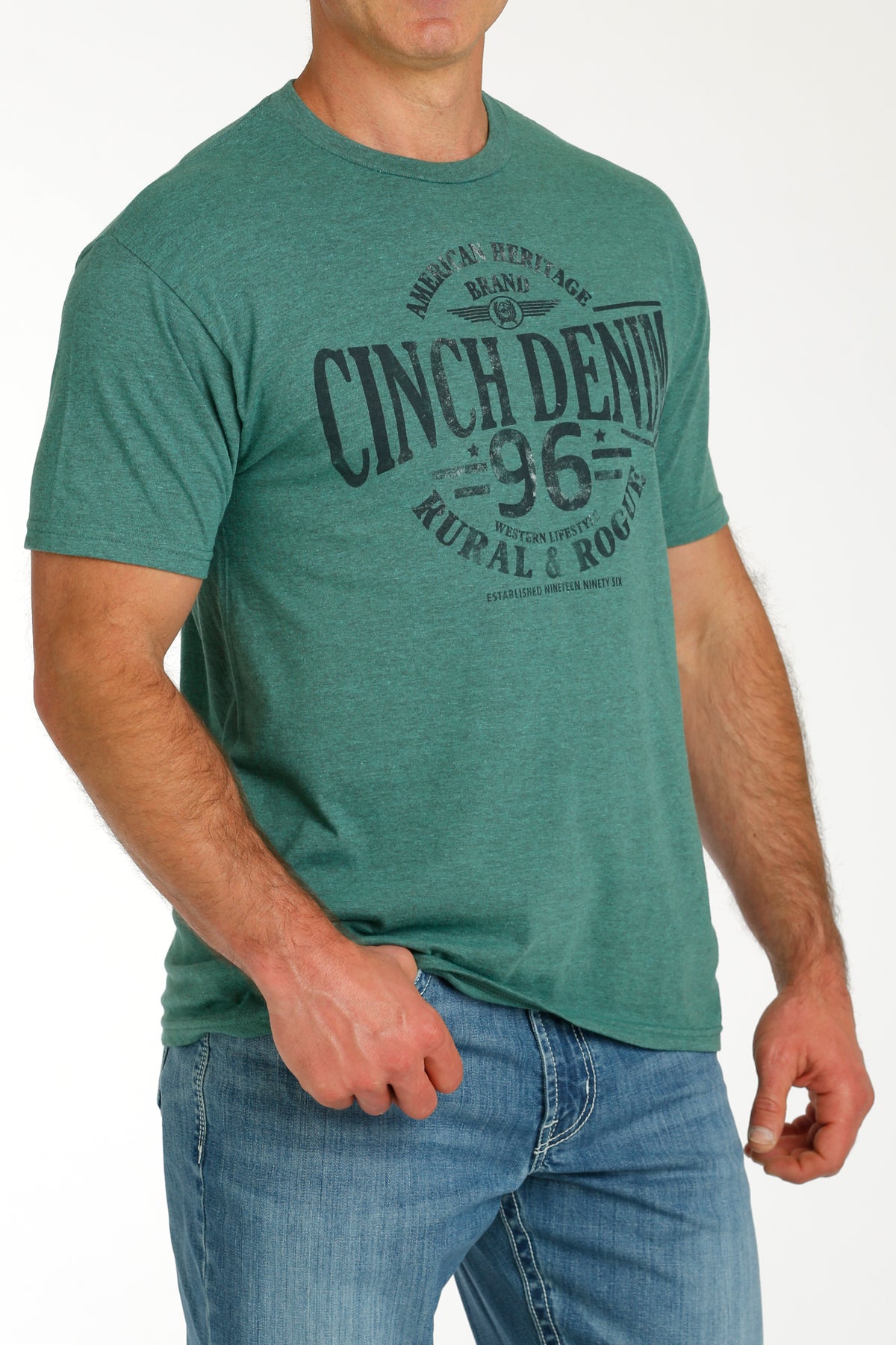 CINCH Men's Green Short Sleeve Tee