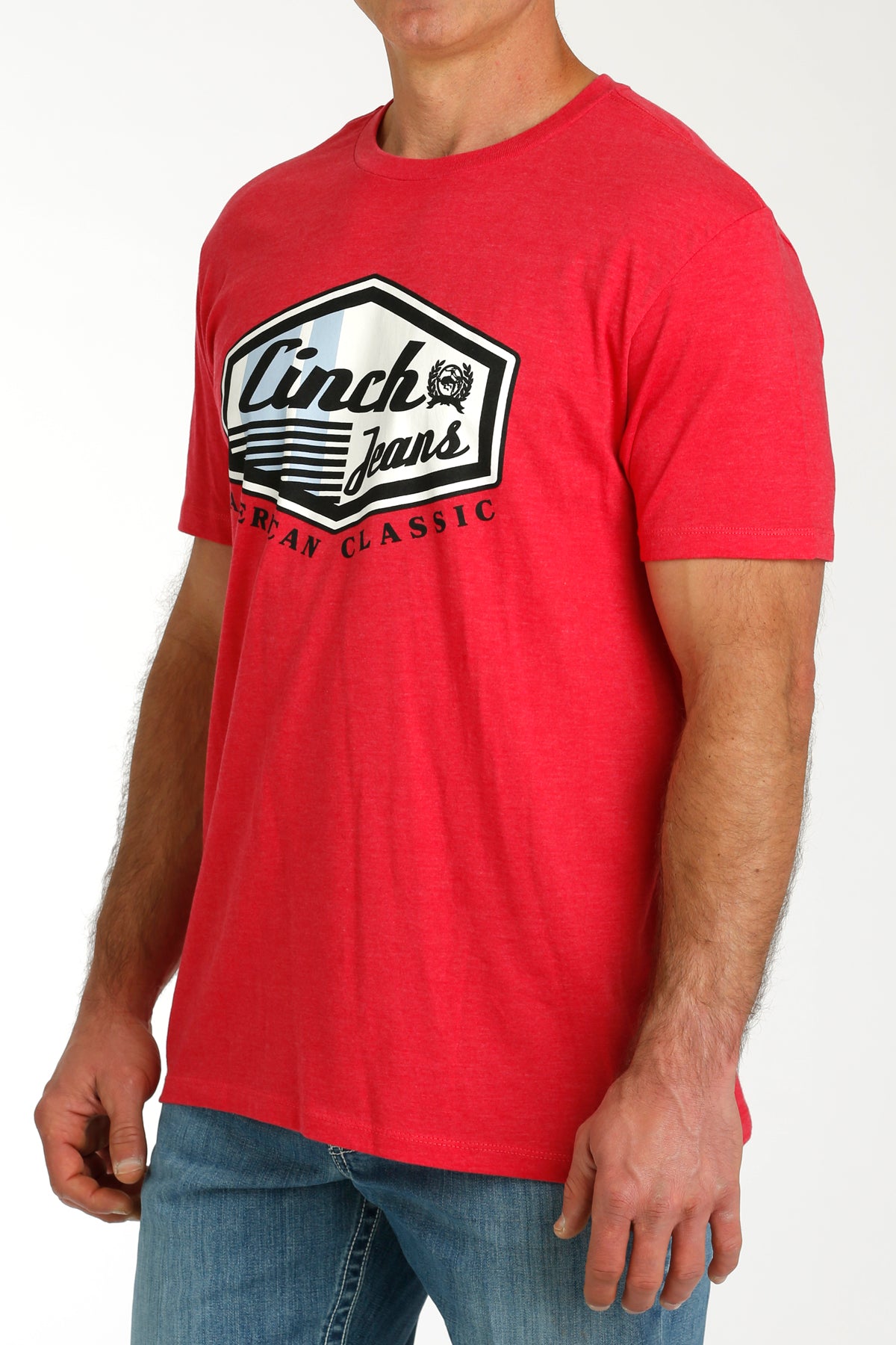 CINCH Men's Red Short Sleeve Tee