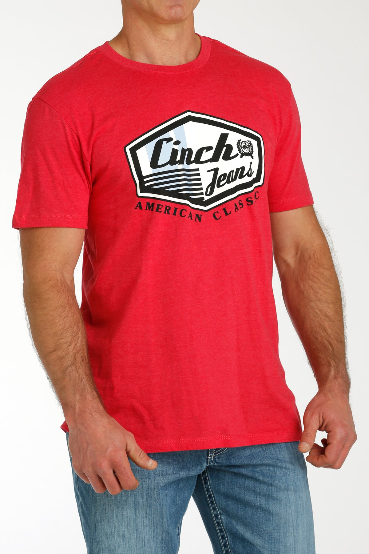 CINCH Men's Red Short Sleeve Tee