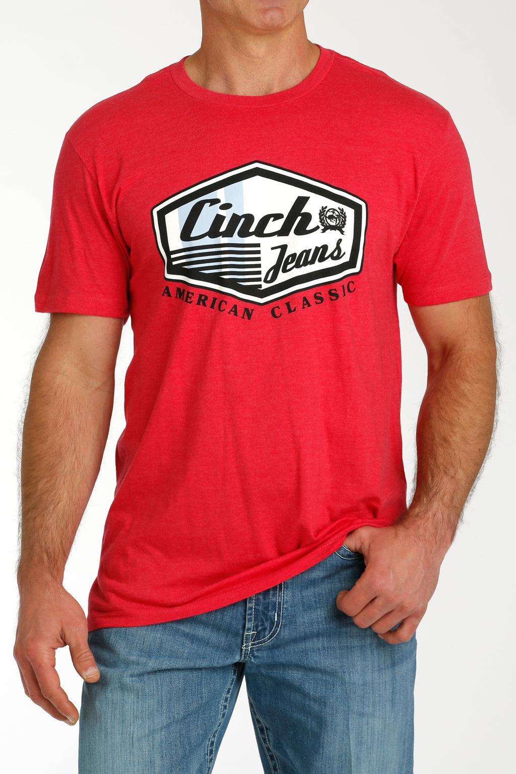 CINCH Men's Red Short Sleeve Tee