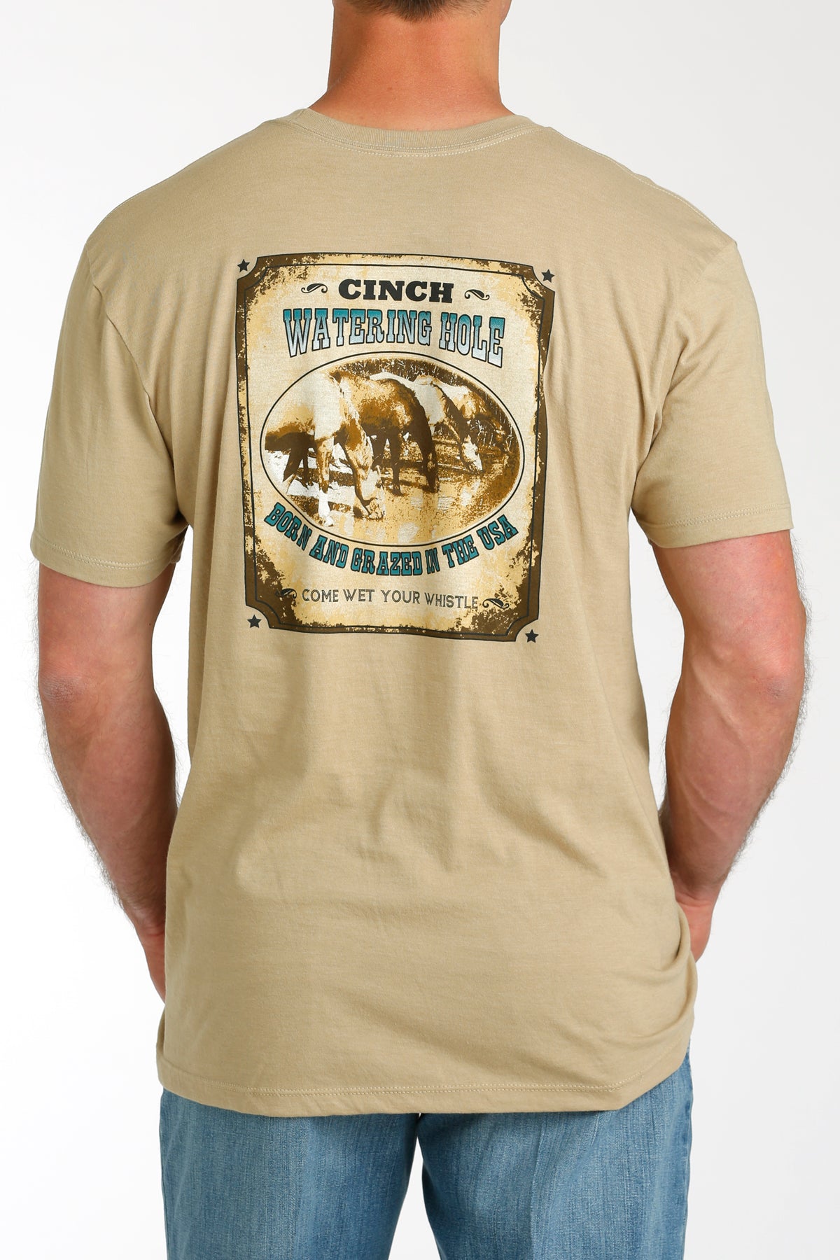 CINCH Men's Cream Short Sleeve Tee