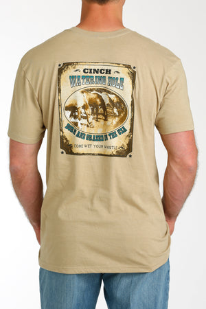 CINCH Men's Cream Short Sleeve Tee