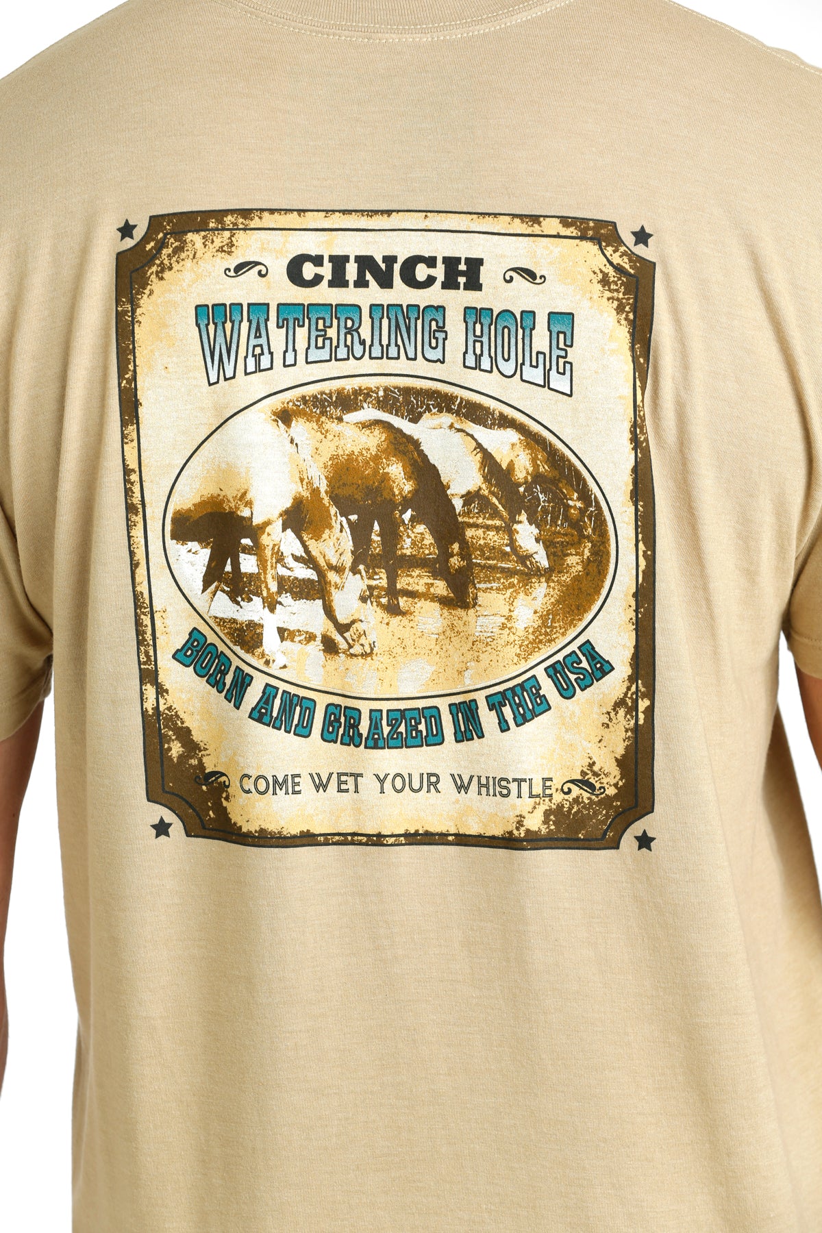 CINCH Men's Cream Short Sleeve Tee