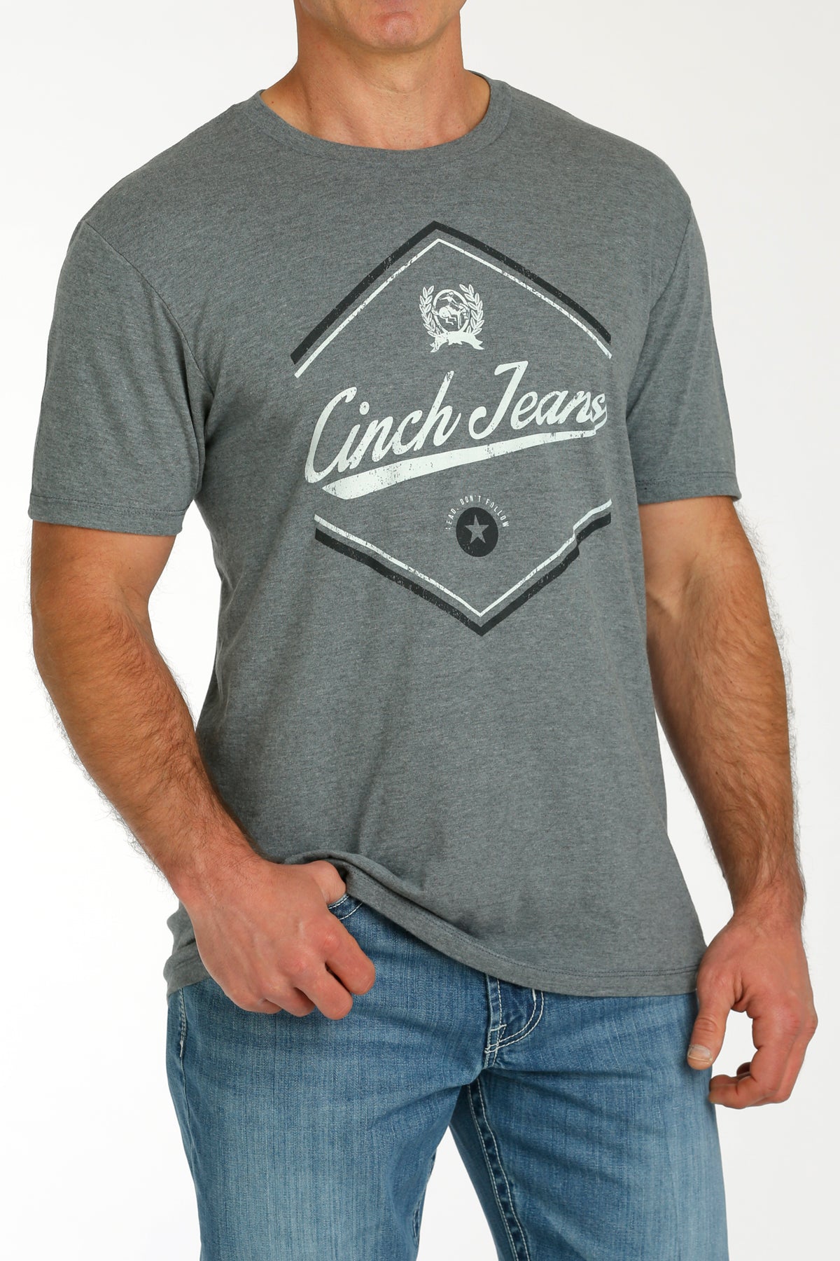 CINCH Men's Grey Short Sleeve Tee