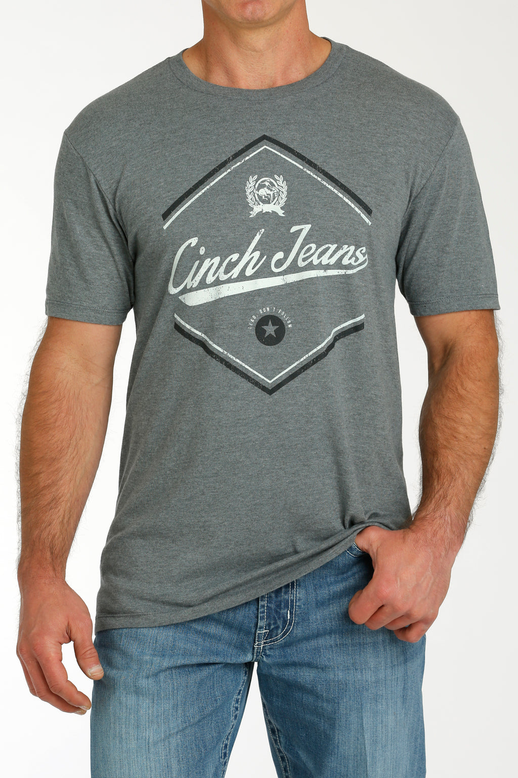 CINCH Men's Grey Short Sleeve Tee