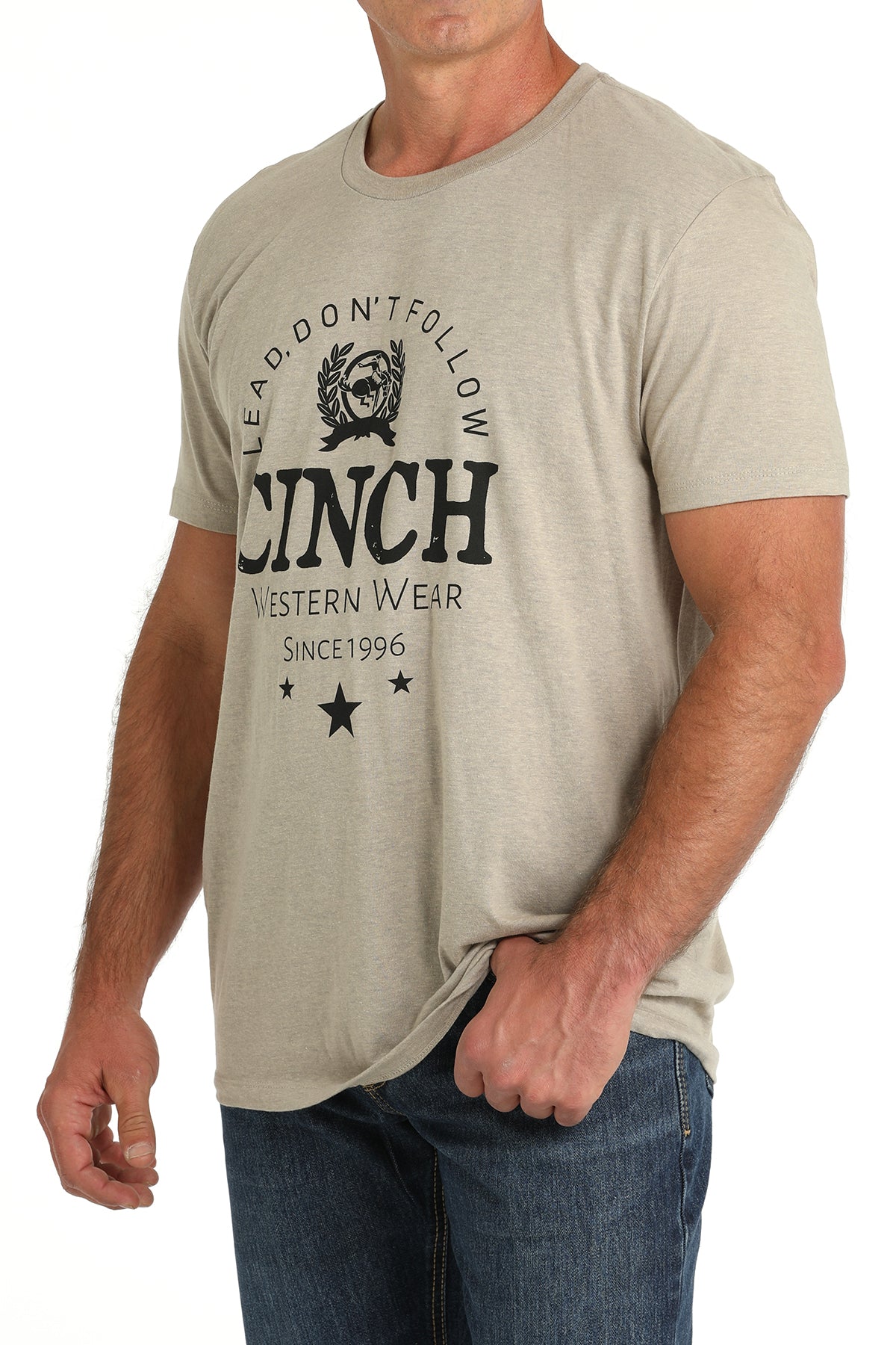 CINCH Men's Khaki Short Sleeve Tee