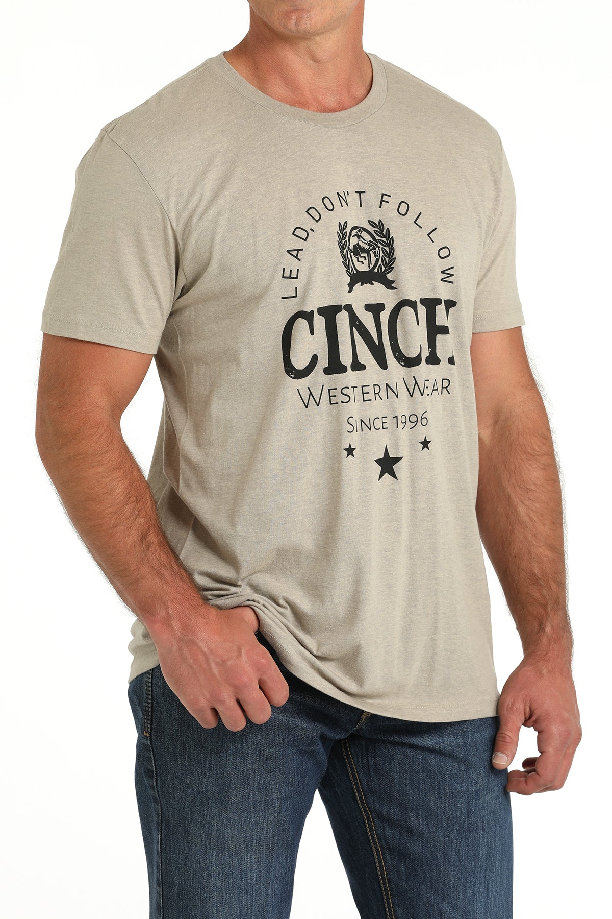 CINCH Men's Khaki Short Sleeve Tee