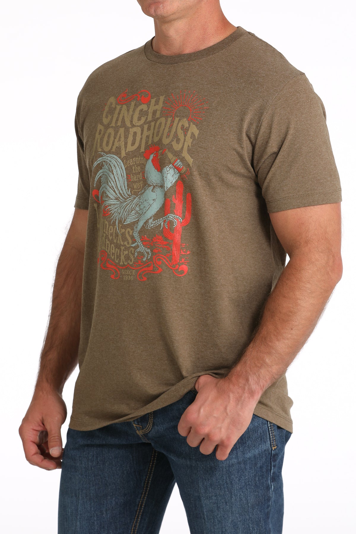 CINCH Men's Brown Short Sleeve Tee