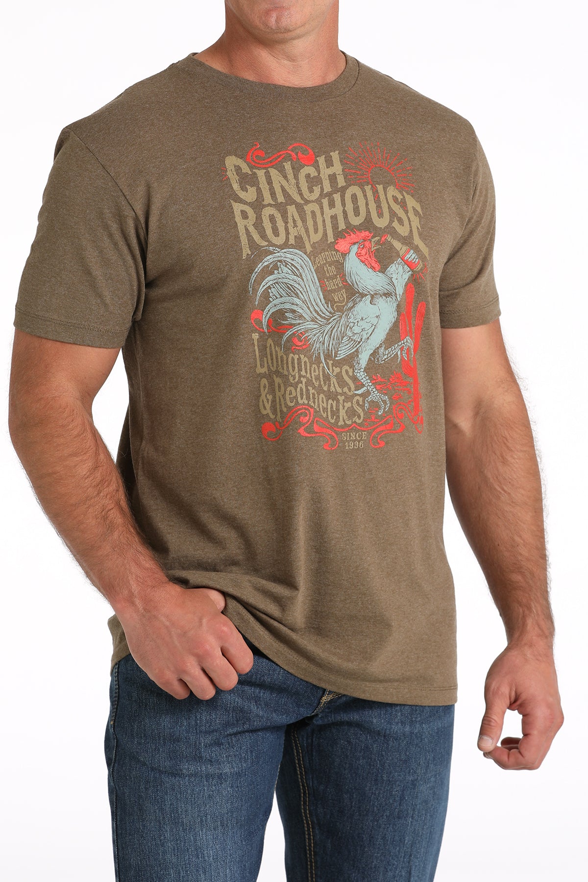 CINCH Men's Brown Short Sleeve Tee