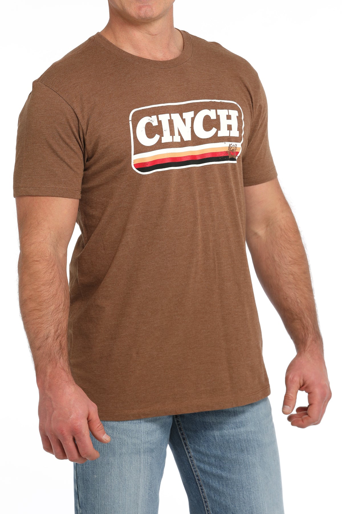 CINCH Men's Brown Short Sleeve Tee