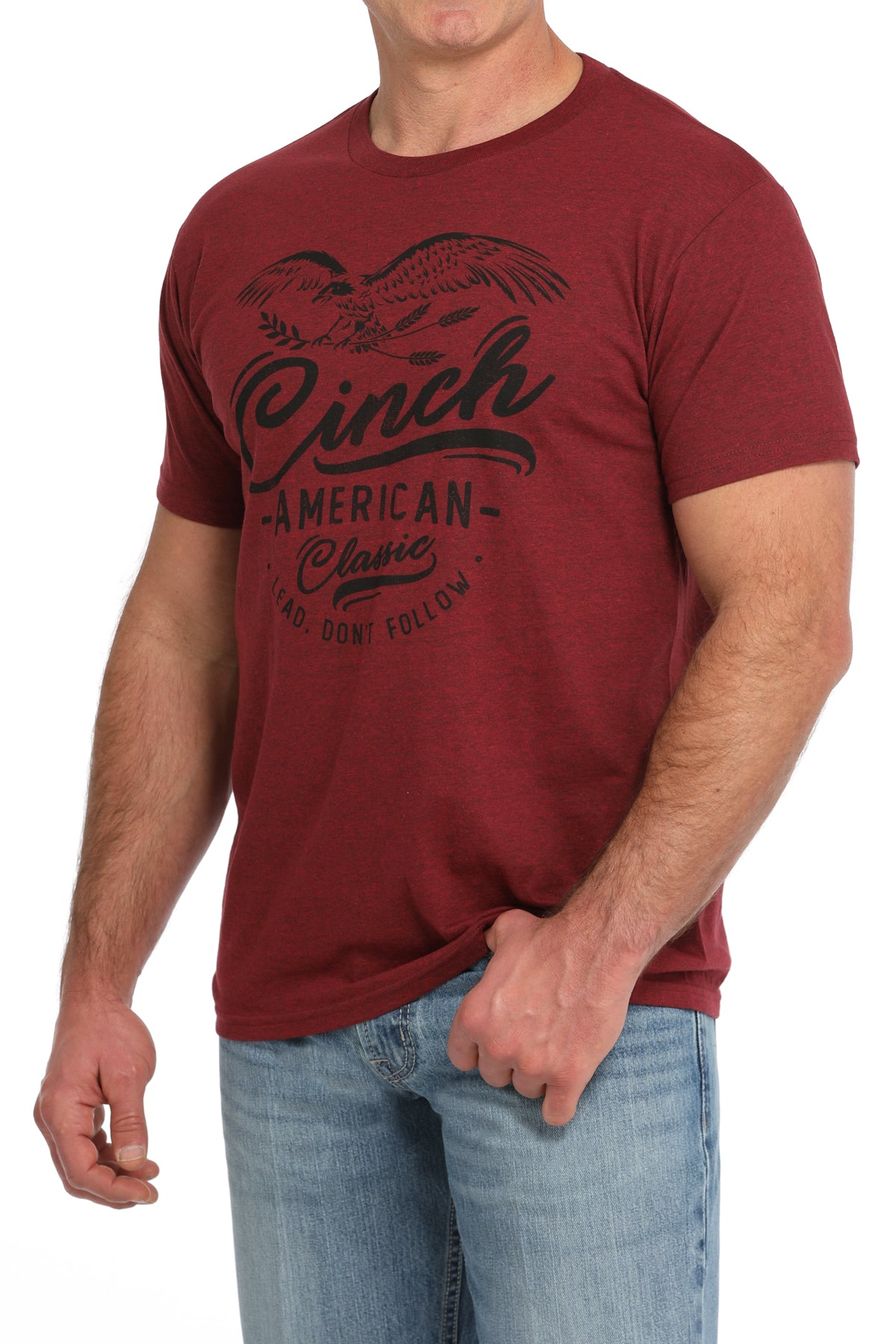 CINCH Men's Red Short Sleeve Tee