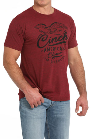 CINCH Men's Red Short Sleeve Tee