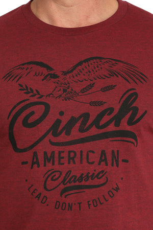 CINCH Men's Red Short Sleeve Tee