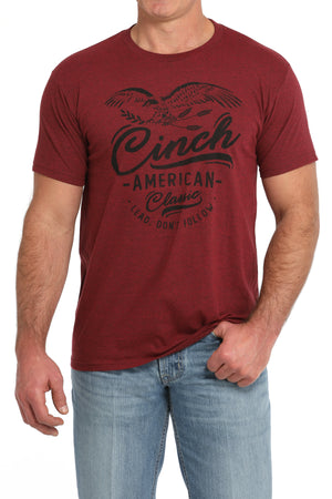 CINCH Men's Red Short Sleeve Tee