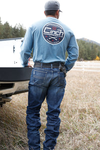 CINCH Men's Blue Long Sleeve Tee