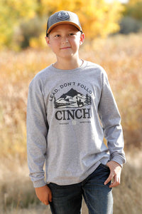 CINCH Boy's Grey Long Sleeve Tee