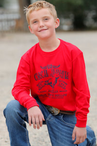 CINCH Boy's Red L/S Tee