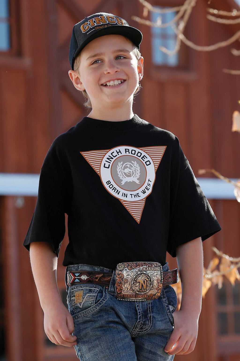CINCH Boy's Black S/S Tee