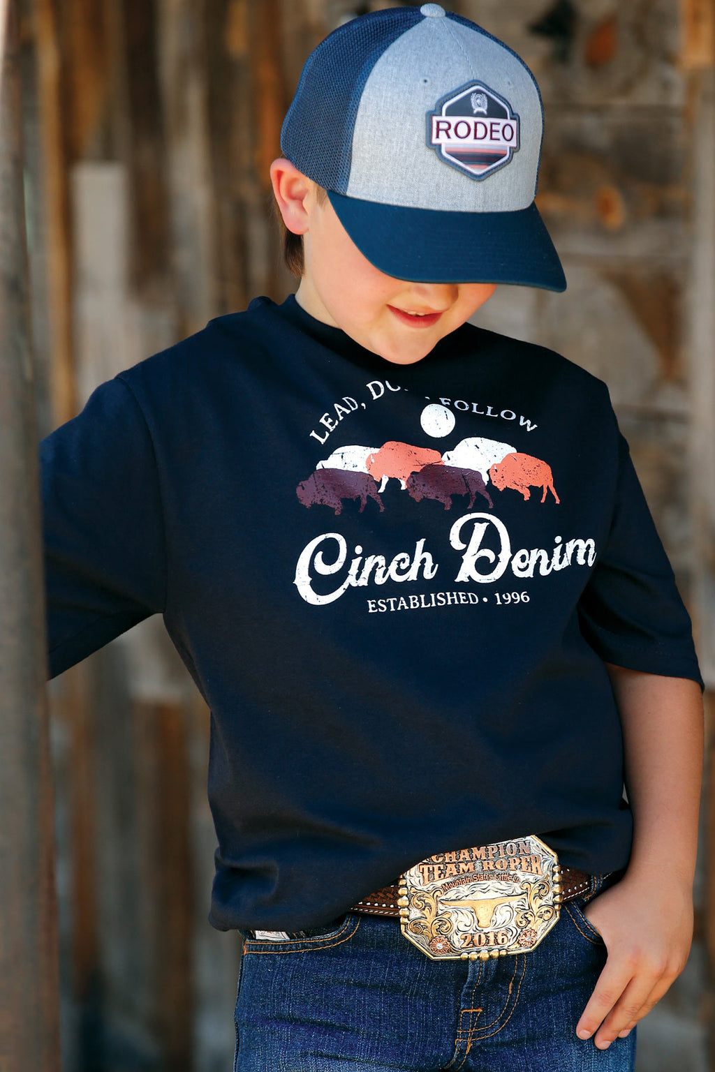 CINCH Boy's Navy Tee