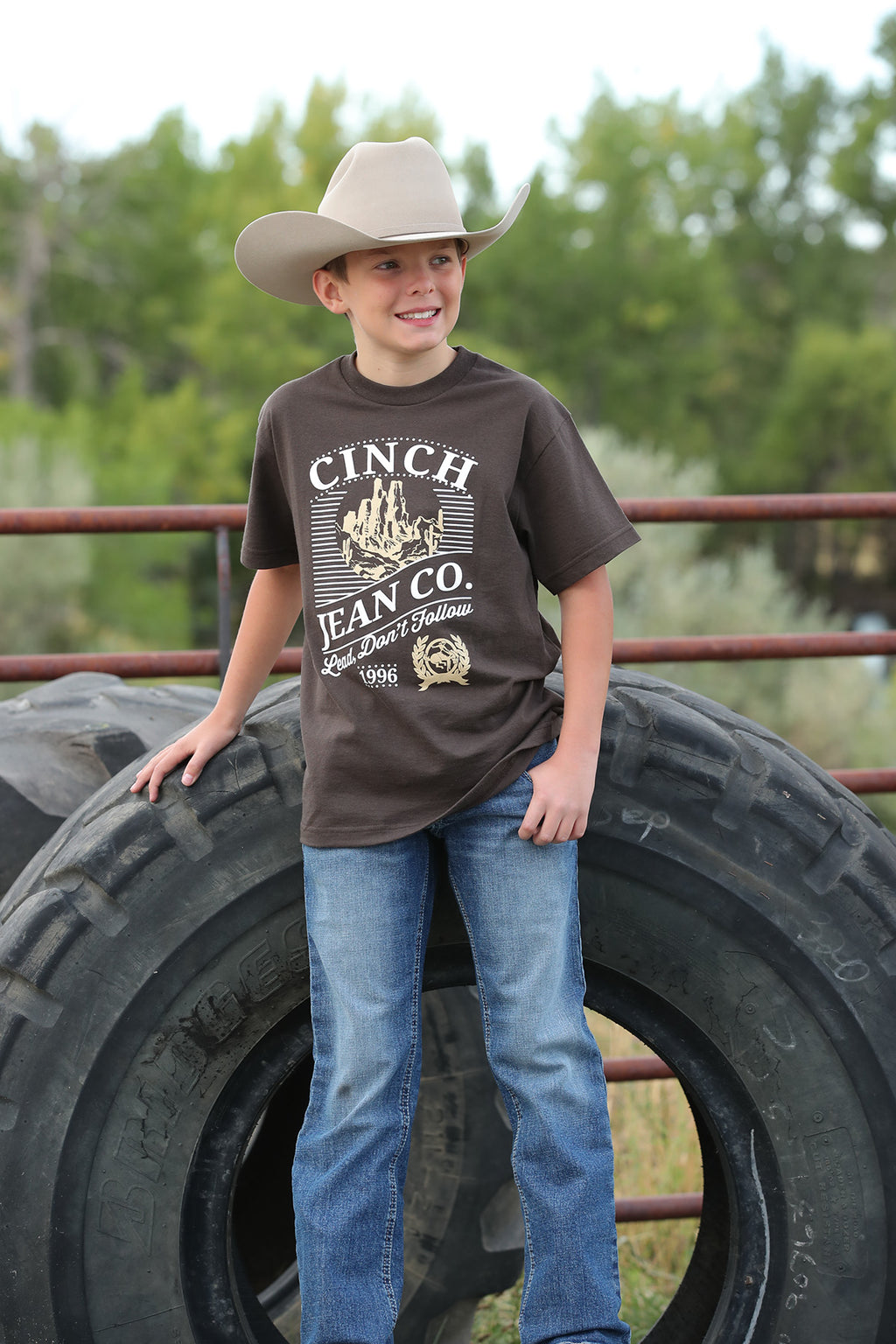 CINCH Boy's Brown Tee