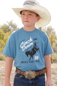 CINCH Boy's Blue Tee