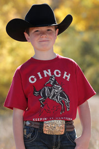 CINCH Boy's Red Tee
