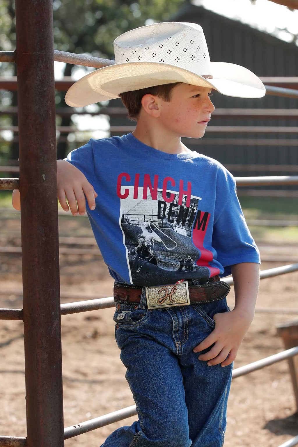 CINCH Boy's Royal Blue S/S Tee