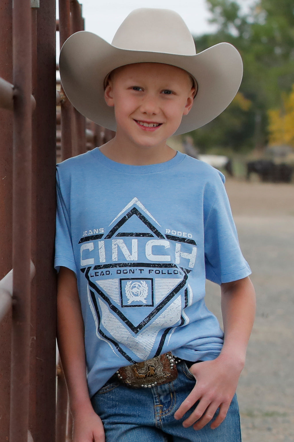 CINCH Boy's Light Blue S/S Tee