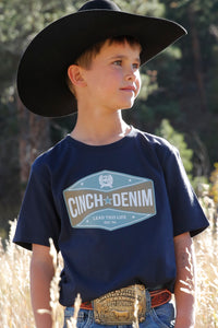 CINCH Boy's Navy S/S Tee